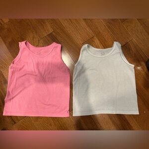 Fruit of the Loom Kids Pink and White Tank Tops